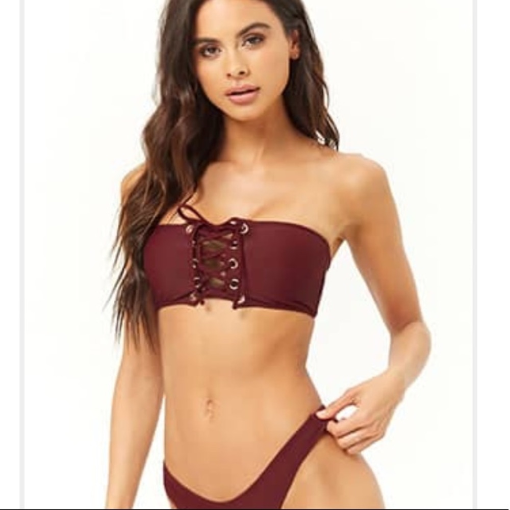 Lace up bikini top